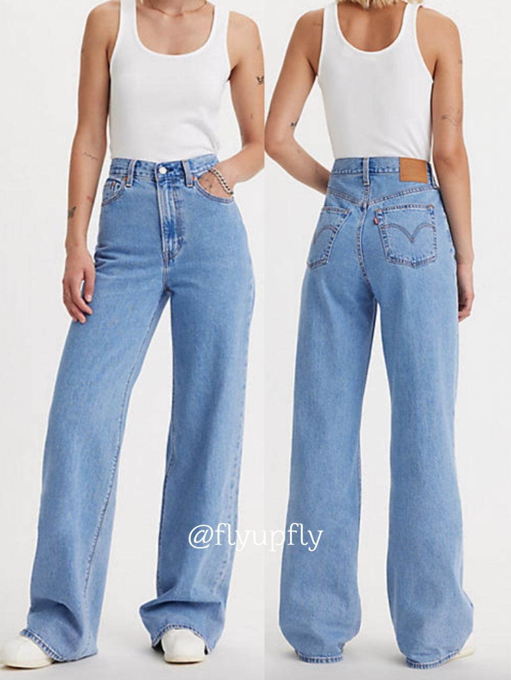 Levi's Ribcage Premium Wide Leg Jeans Blue